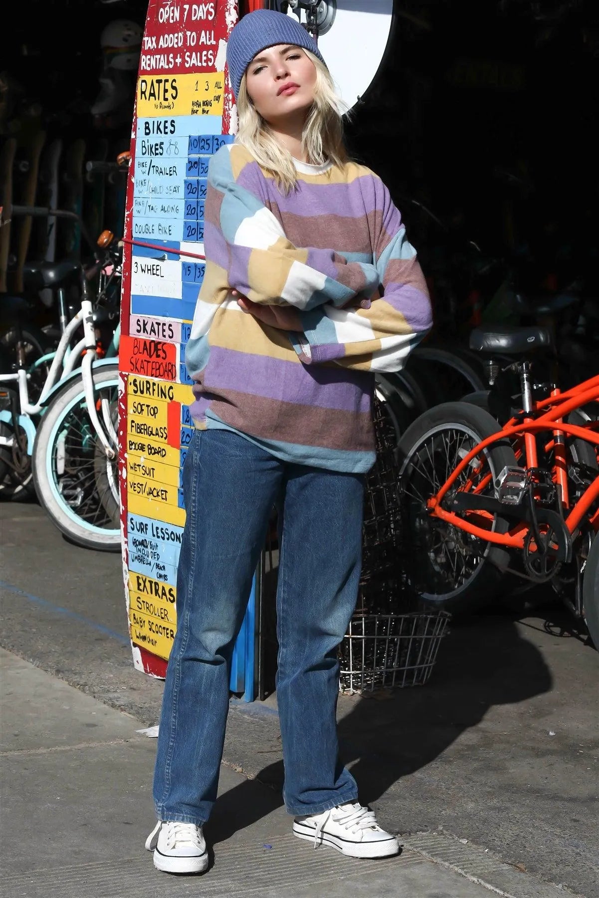 Multi Color Stripe Flannel Mock Neck Top /1-1-1 - Tasha Apparel Wholesale