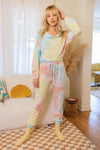 Multi Color Tie-Dye Flannel Button Up Long Sleeve Top & Jogger Pants Set /1-1-1 - Tasha Apparel Wholesale