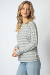 Black & Cream Stripe Long Sleeve Top /1-1-1 - Tasha Apparel Wholesale