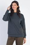 Charcoal Basic Long Sleeve Sweatshirt - Tasha Apparel Wholesale