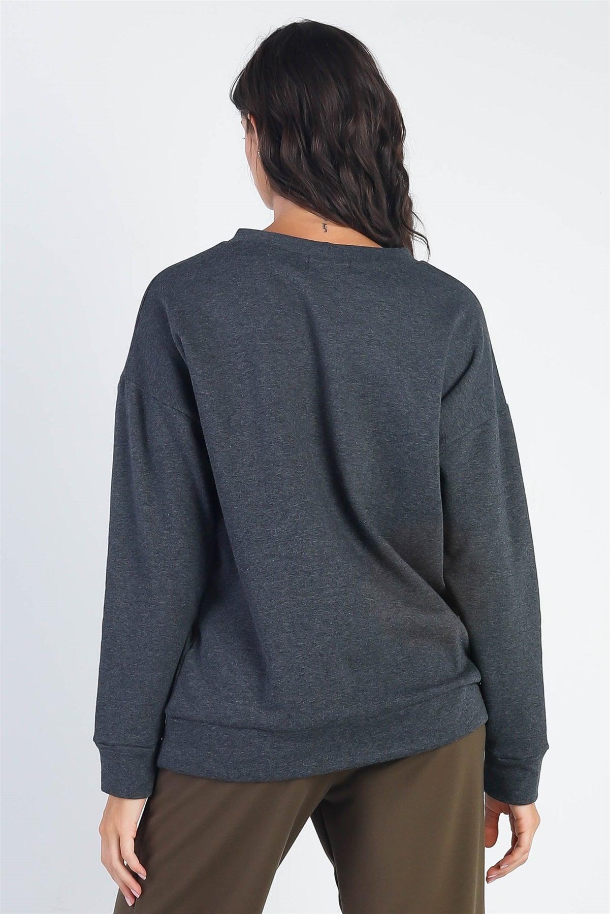 Charcoal Long Sleeve Sweater /1-1-1