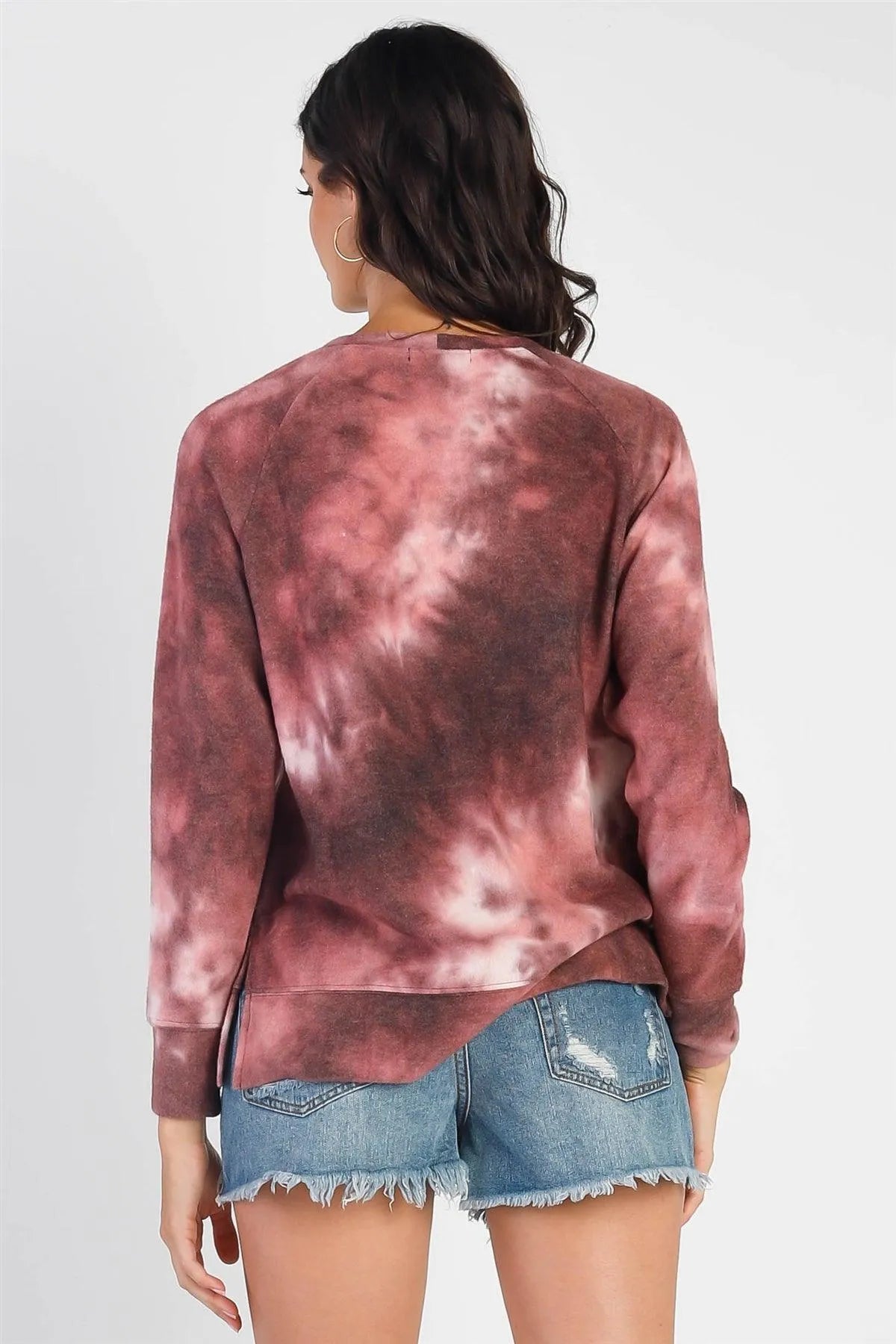 Tie-Dye Round Neck Long Sleeve Sweatshirt - Tasha Apparel Wholesale