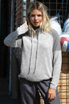 Heather Grey Textured Self-Tie Mock Neck Long Sleeve Sweater /1-1-1 - Tasha Apparel Wholesale