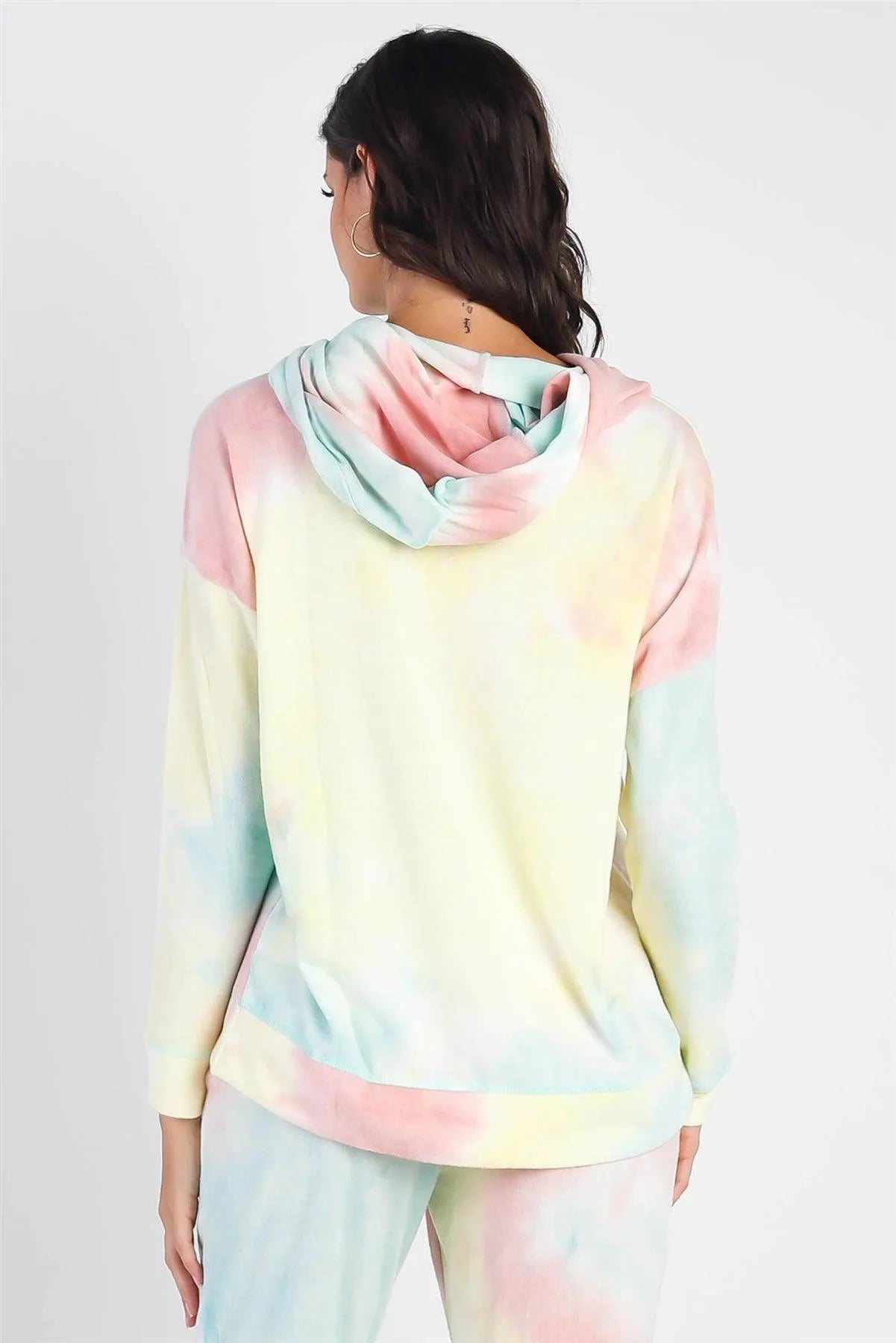 Tie-Dye One Pocket Long Sleeve Hooded Sweatshirt - Tasha Apparel Wholesale