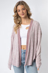 Burgundy Textured Side Detail Long Sleeve Cardigan /1-1-1 - Tasha Apparel Wholesale