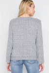 Heather Grey Knit Long Sleeve Soft Sweater /2-2-2 - Tasha Apparel Wholesale