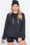 Black Long Sleeve Solid Rhinestone Hoodie /2-2-2 - Tasha Apparel Wholesale