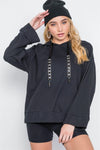 Black Long Sleeve Solid Rhinestone Hoodie /3-2-2 - Tasha Apparel Wholesale
