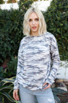 Camo Grey Long Sleeve Hooded Sweatshirt /2-2-2 - Tasha Apparel Wholesale