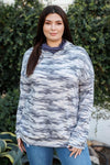 Plus Size Camo Grey Mask Neck Hooded Sweatshirt /2-2-2 - Tasha Apparel Wholesale