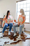 Junior Plus Orange Spin Tie-Dye Long Sleeve Sweatshirt /2-2-2 - Tasha Apparel Wholesale