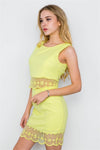 Yellow Crop Top High Waist Mini Skirt Set /2-2