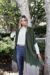 Olive & Taupe Tie-Dye Gradient Open Front Oversized Midi Kimono/Cover Up /3-2-1 - Tasha Apparel Wholesale