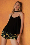 Black Sleeveless Round Neck With Choker Derail Strappy Back Top /1-2-2-1 - Tasha Apparel Wholesale