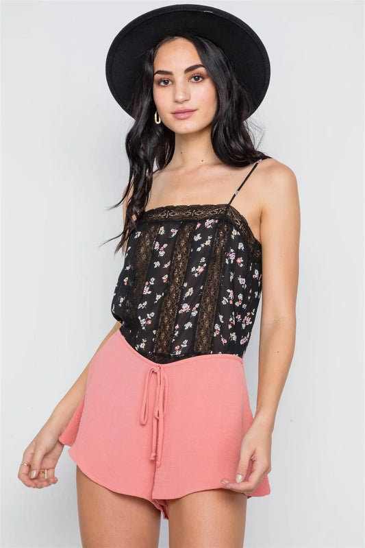 Mauve Mid-Rise Light Crinkled Self Tie Shorts /2-2-1 - Tasha Apparel Wholesale