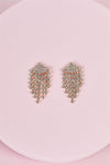 Gold Rhinestone Small Tassel Drop Earrings /3 Pairs