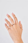 Gold Minimalistic Cross Decor Ring Set of 6 Rings - Tasha Apparel Wholesale