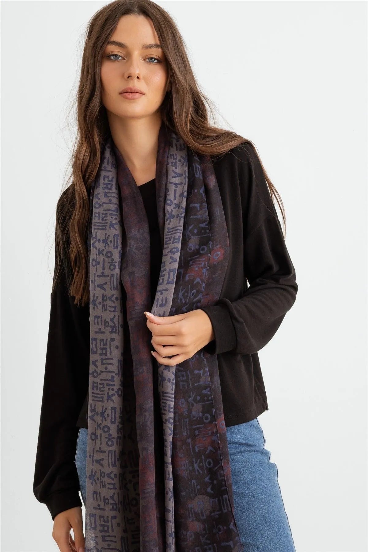 Wholesale Hangul Design Korean Languages Wrap Shawl Scarf
