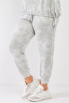 Junior Plus Sage Tie-Dye Bleached Effect High Waist Comfy Jogger Pants /2-2-1 - Tasha Apparel Wholesale