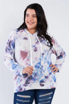 Plus Size Purple Multi Tie Dye Relaxed Fit Hoodie Sweater /2-2-1-1 - Tasha Apparel Wholesale