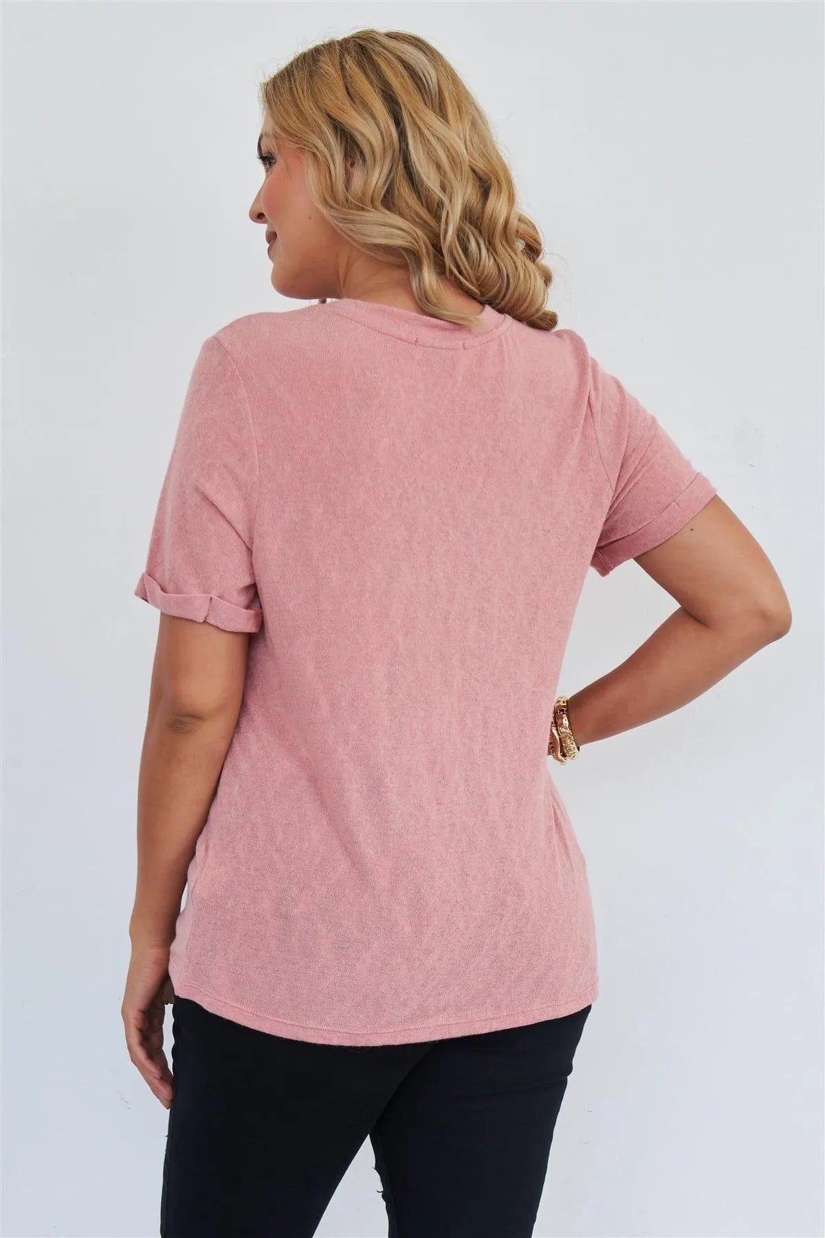 Plus Size "Every Mother Counts" Graphic Soft Mauve Loose Fit Top /3-2-1 /2-2-1 - Tasha Apparel Wholesale