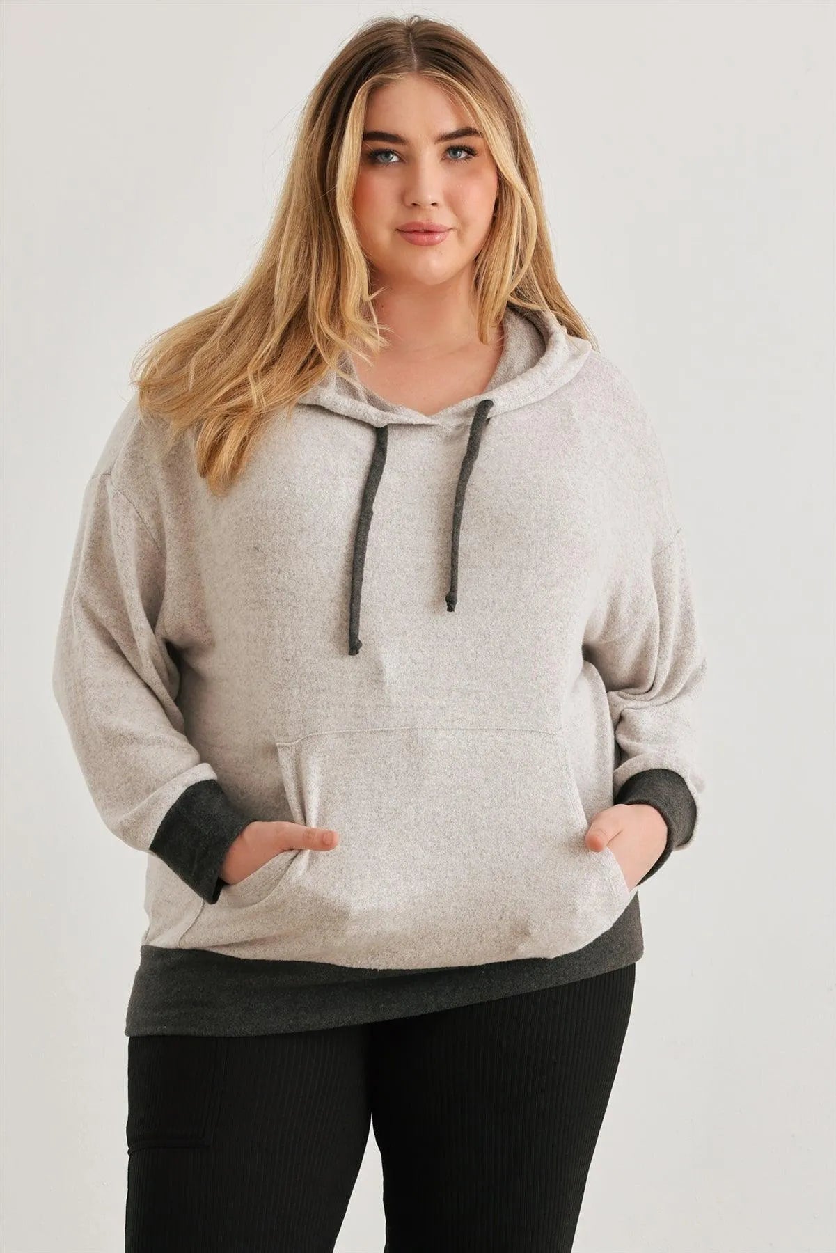 Plus Size Heather Soft-To-Touch Sweater /3-1-1 - Tasha Apparel Wholesale