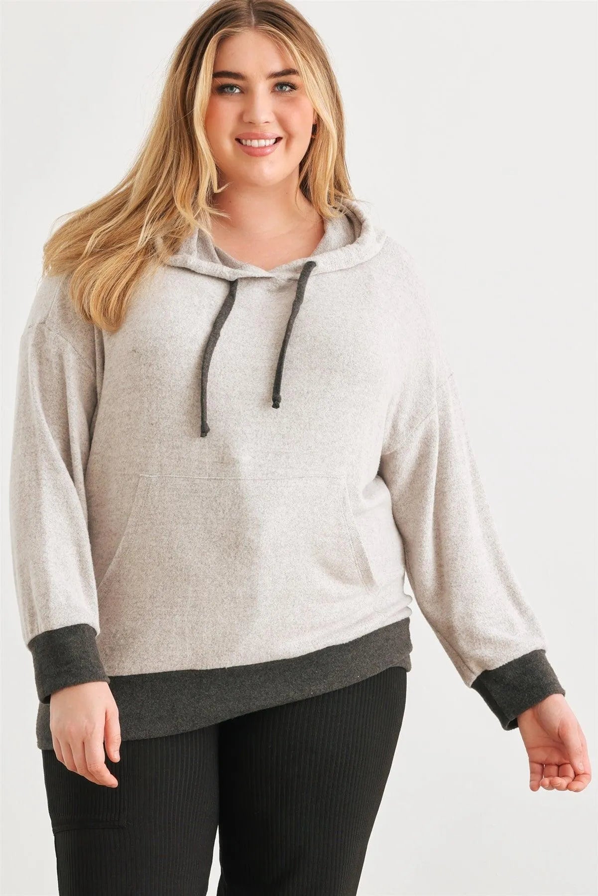 Plus Size Heather Soft-To-Touch Sweater /3-1-1 - Tasha Apparel Wholesale