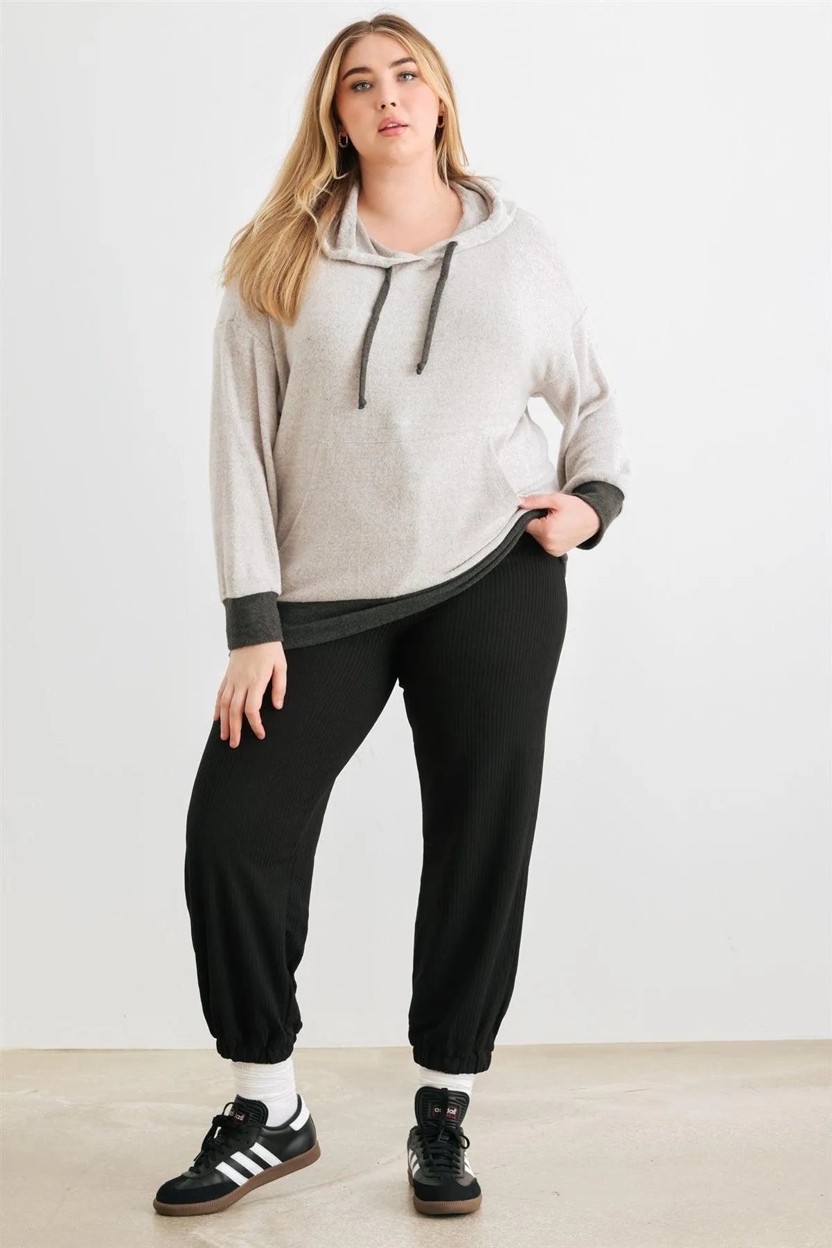 Plus Size Heather Soft-To-Touch Sweater /3-1-1 - Tasha Apparel Wholesale
