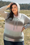 Junior Plus Lavender & Grey Gradient Long Sleeve Hoodie /3-2-1 - Tasha Apparel Wholesale