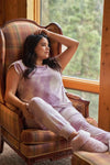 Junior Plus Lavender Tie-Dye Dropped Armhole Relaxed Top & High Waist Jogger Pants Two-Piece Set /3-2-1 - Tasha Apparel Wholesale