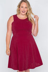 Plus Size Burgundy Sleeveless A-Line Evening Dress - Tasha Apparel Wholesale