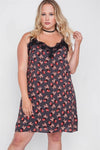 Junior Plus Size Floral Cami Slip Mini Dress /2-2-2 - Tasha Apparel Wholesale
