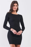 Ribbed Chain Accessory Open Back Bodycon Mini Dress - Tasha Apparel Wholesale