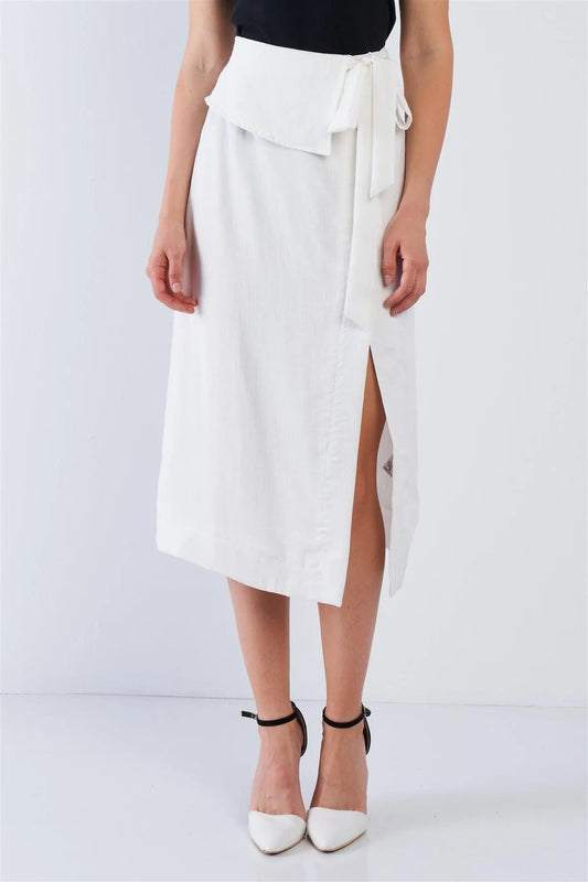 White Button Down Collared Skirt /2-2-2 - Tasha Apparel Wholesale