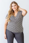 Plus Size Printed Ruched Collared Neck Short Sleeve Top - Tasha Apparel Wholesale