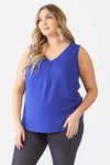 Junior Plus Royal Button Up Detail Sleeveless Top /2-1 - Tasha Apparel Wholesale